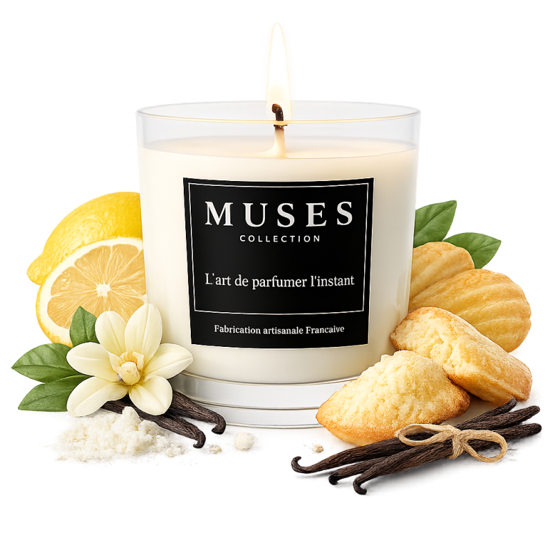 Bougie d'ambiance parfumée Aurore citronnée fabriquée en france