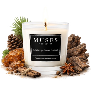 Bougie d'ambiance parfumée Ambre nocturne fabriquée en france