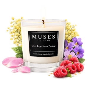 Bougie d'ambiance parfumée Rosée violette fabriquée en france