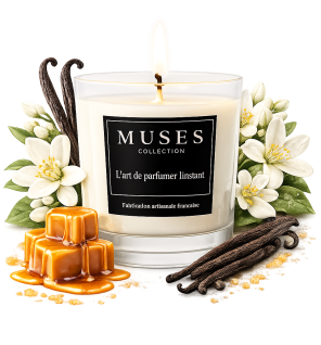Bougie d'ambiance parfumée Caresse vanillée fabriquée en france