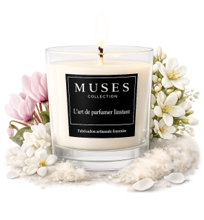 Bougie d'ambiance parfumée Velours blanc fabriquée en france