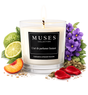 Bougie d'ambiance parfumée Eveil pourpre fabriquée en france